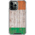 Ireland Flag Dark Wood iPhone 14 Pro Max Clear Case